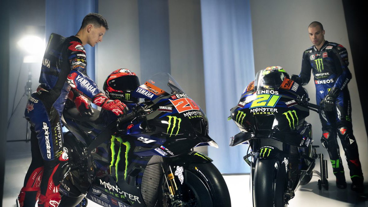 Quartararo, Morbidelli 2023 Monster Yamaha colours